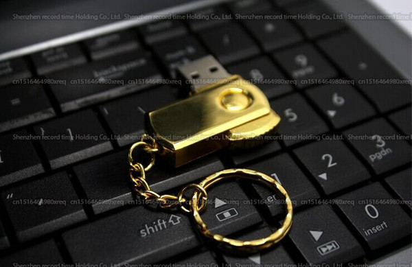 8GB/16GB/32GB/64GB/128GB/256GB High quality gold Metal rotation USB flash drive/pendrive/Actual capacity memory stick