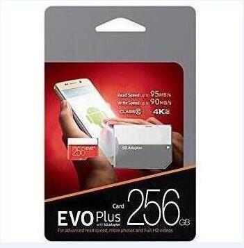 Dropship Black Red EVO+ Plus U3 Class 10 256GB 64GB 32GB 128GB Flash TF Card Memory Card C10 Adapter PRO PLUS Class 10 100mb/s