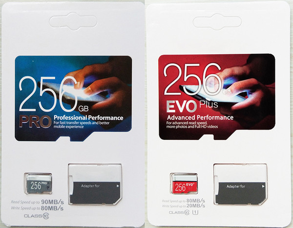 PRO & EVO Plus 256GB 128GB 64GB 32GB Micro Memory TF Card Trans-flash Card High Speed Class 10 for Cameras Smart Phones