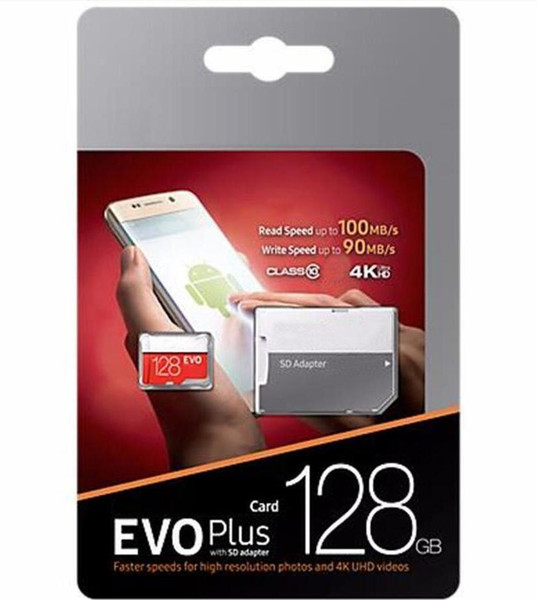 2019 Hot Selling Black Red EVO + Plus Class 10 256GB 64GB 32GB 128GB Flash TF Card Memory Card C10 Adapter PRO PLUS Class 10 100mb/s