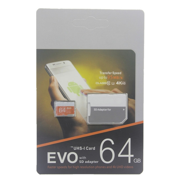 HOT popular Class 10 EVO 128GB 64GB 32GB 16GB Micr SD Card MicroSD TF Memory Y3 Card C10 Flash SD Adapter Retail Package