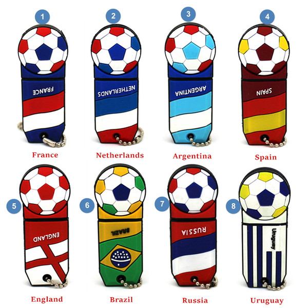 2018 New soccer team USB Flash Drive super Gift Football fans Pen Drive U Disk memory stick pendrive 128MB 4GB 8GB 16GB 32GB