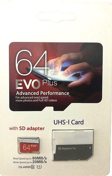 30pcs EVO Plus 32GB 64GB 128GB Class10 UHS-1 MicroSD for Android Powered Tablet PC Digital SmartPhones Up 80MB/s EVO+