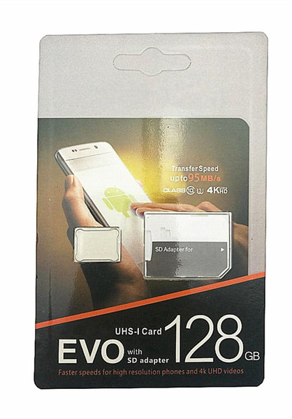 New popular Class 10 EVO 128GB 64GB 32GB 16GB Micro SD Card Memory Card C10 Flash SD Adapter Retail Package