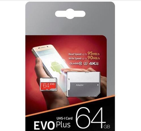 64GB 32GB Black VS White EVO PLUS EVO+ Micro SD TF Flash Card 90MB/s 80MB/s High Speed Class 10 WHOLESALES