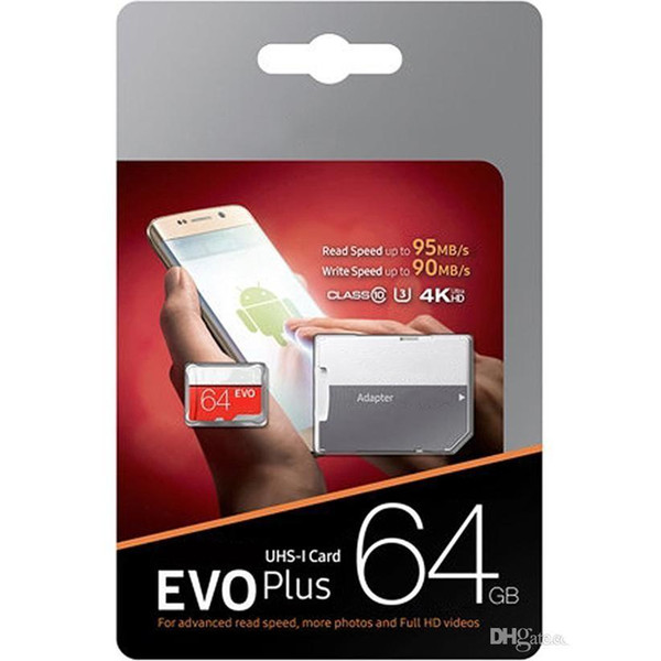 128GB 64GB 32GB Black VS White EVO PLUS EVO+ Micro SD TF Flash Card 90MB/s 80MB/s High Speed Class 10 WHOLESALES