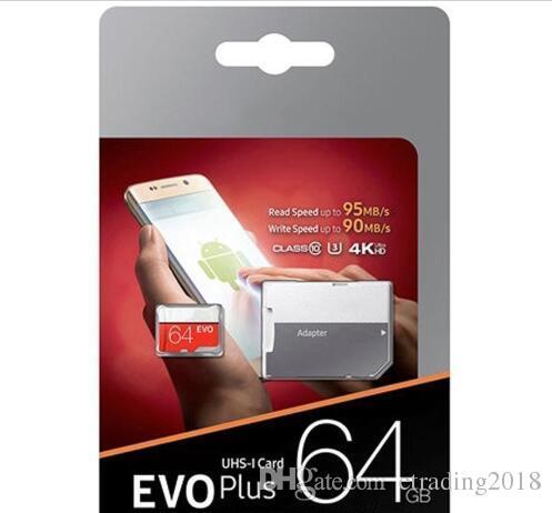 64GB 32GB Black VS White EVO PLUS EVO+ Micro SD TF Flash Card 90MB/s 80MB/s High Speed Class 10 WHOLESALES