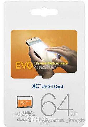 Top selling Hot 64GB Micro SD Card Class 10 EVO UHS-1 SDXC SDHC Transflash TF Memory Card 64GB For Samsung Smartphone