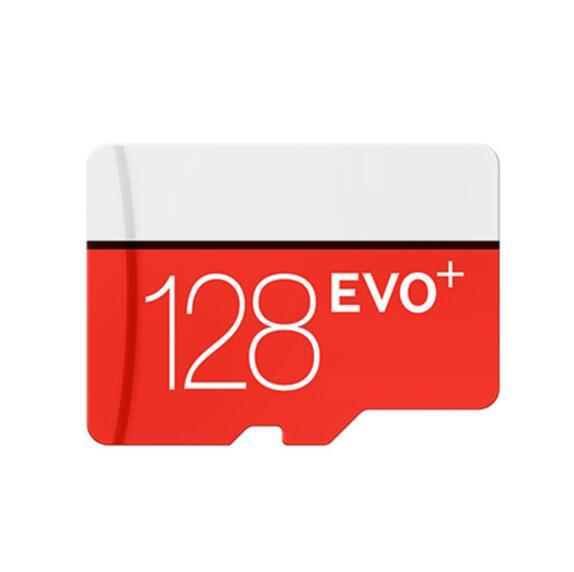 White Red EVO PLUS+ 256GB 128G 32GB 64GB Class 10 TF Flash Memory Card With Free SD Adapter Blister Package