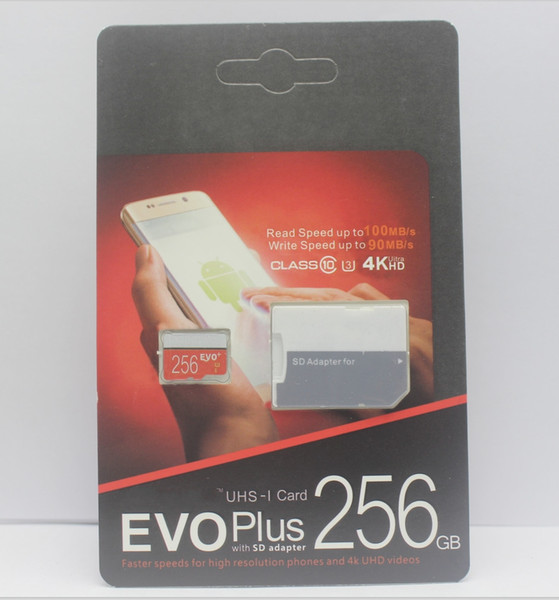 1pcs Memory card Selling EVO plus 128GB 256GB 64GB 32GB MicroTF Card Class 10 Card T Memory With Retail Package Free DHL shipping