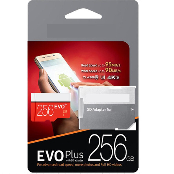 128GB EVO Plus + 80MB/S 95MB/S Read 20MB/S 90MB/S Class 10 Fast Speed Micro SD Card in Retail Package with Logo