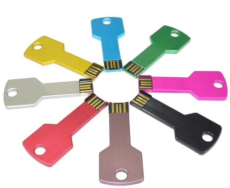 free DHL 32GB metal Key Style stainless steel waterproof custom logo USB 2.0 Flash Memory Pen Drives Sticks Disks Discs 32GB Pendrives 50pcs