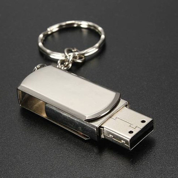 2020 Hot Selling 64GB 128GB 256GB Gold Silver Metal With Keyring Swive USB 2.0 Flash Drive Memory for Tablets PenDrives U Disk DHL