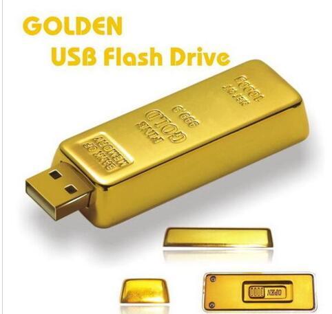 10pcs 100% Real Capacity Gold bar pen drive 2GB 4GB 8GB 16GB 32GB 64GB USB Flash Drive Memory Stick with OPP Packaging 01