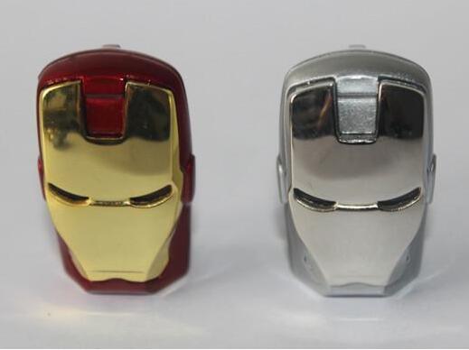 epacket/post LED iron man metal pen drive 64GB 128GB 256GB USB Flash Drive Memory Stick with OPP Packaging