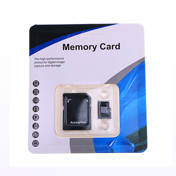 Blue White Generic 128GB Class 10 Free SD Adapter Retail Blister Package Epacket DHL Free Shipping