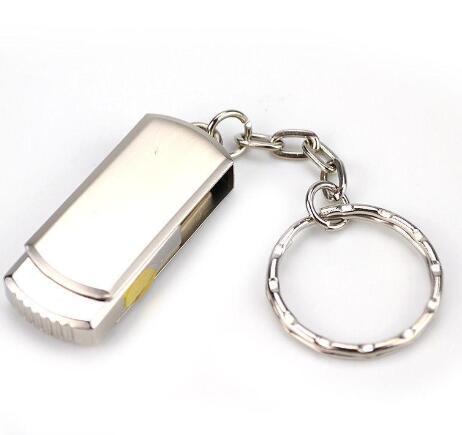 100% real capacity 16gb Gold Silver Metal With Key ring Swive USB 2.0 Flash Drive Memory for Android ISO Smartphones Tablets free shipping