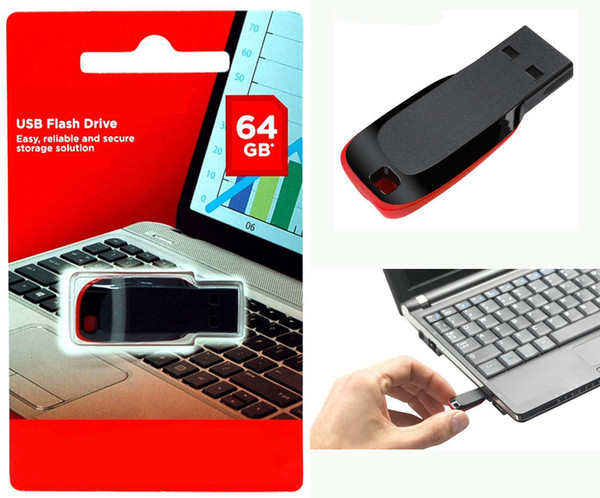 USB Flash Drives 100% Real 8GB 16GB 32GB 64GB USB 2.0 Memory Sticks Plastic U Disk Memory Stick Genuine Capacity High Speed