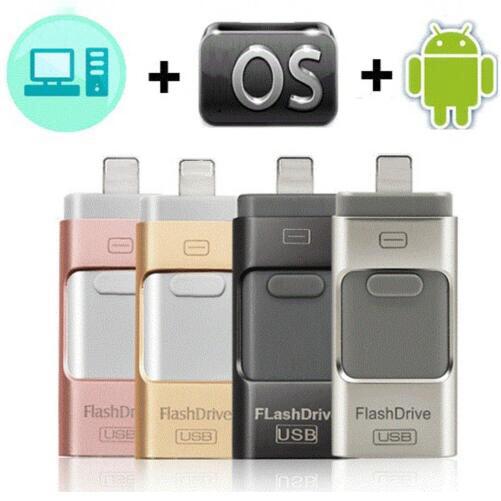 3 in 1 3in1 OTG USB Flash Drive For 5/6/7/8 Plus/X/XR/XS Android Mobile USB Flash Disk Business USB Stick Flash Pen Drive 64GB 32GB 128GB