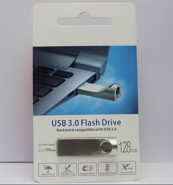 2019 metal 1pcs Flash Drive 16GB 32GB 64GB 128GB Memory Stick USB 3.0-2.0 U disk Drives custom logo Retail package free