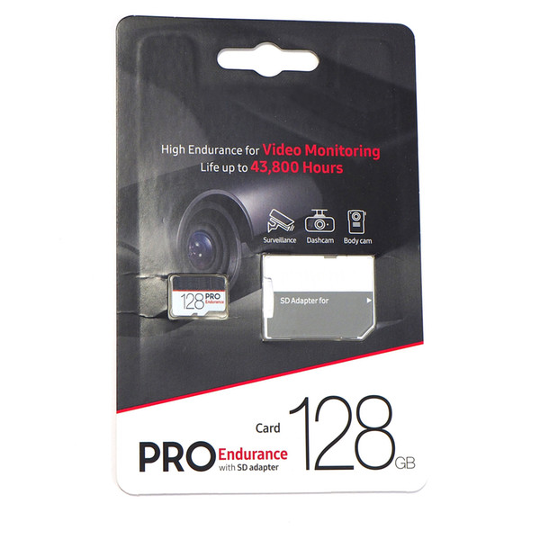 2019 New Arrival PRO Endurance 16GB 32GB 64GB 128GB 256GB C10 TF Flash Memory Card Class 10 Free SD Adapter Retail Blister Package