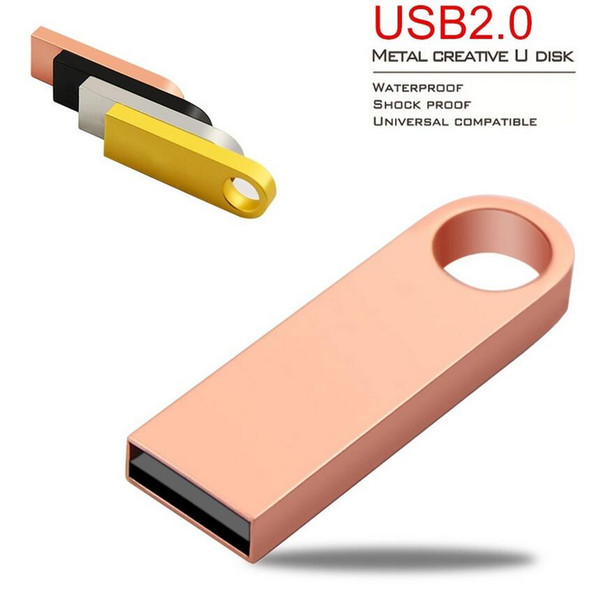 32GB 64GB 128GB 256GB USB2.0 Key Chain Stainless Steel rotat USB 2.0 Key Chain Swivel USB Flash Drives PenDrives