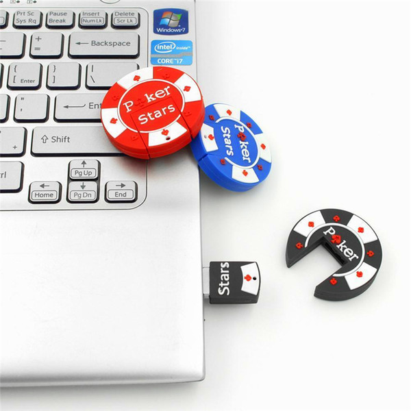 New Cartoon B POKER STARS Round USB 2.0 Flash Drive XMAS Gift 64GB 16GB 32GB Pen U Stick Memory Full Capacity For PC 64GB 128GB 256GB