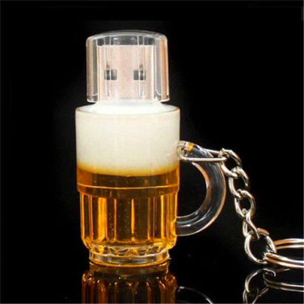 New Cartoon Beer Bottle USB 2.0 Memory Flash Stick Pen Drive Genuine Full Capacity For PC 64GB 128GB 256GB