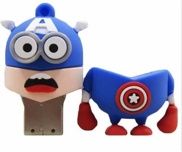 64GB 128GB 256GB Cartoon SuperMan Memory Stick Captain America Batman Spiderman Green lantern SuperHero USB 2.0 Flash Drive Memory usb drive