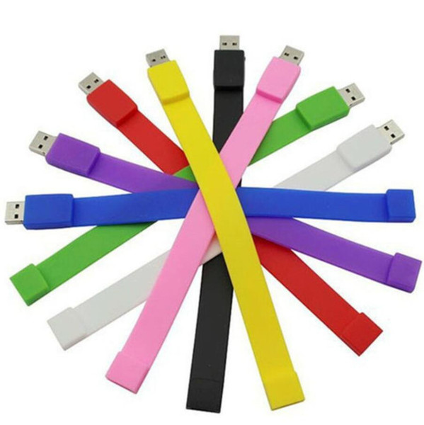 2019 Hot Sell Silicone Bracelet Wrist Band 64GB 128GB 16GB 32GB 256GB USB Flash Drive Pen Drive Stick U Disk Pendrives gift