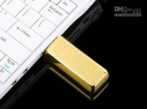 2019 hot Sample 55pcs 64GB Gold Bar USB Flash Drive disk memory stick Pendrives thumbdrives X5