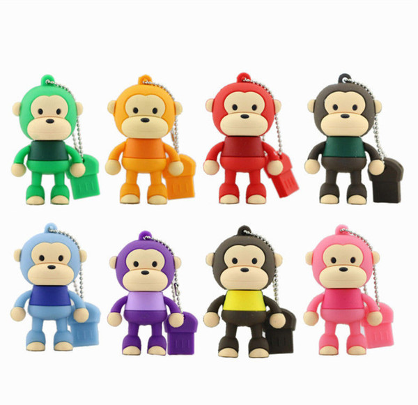 Cute Cool monkey model USB 3.0 Enough Memory Stick Flash Drive 4GB 8GB 16GB 32GB 64GB 128GB 100% Brand New