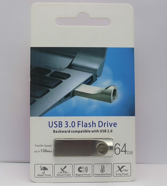 Hot 2019 metal USB Flash Drive 32GB 64GB 128GB Memory Stick USB 3.0-2.0 U disk Drives custom logo Retail package free