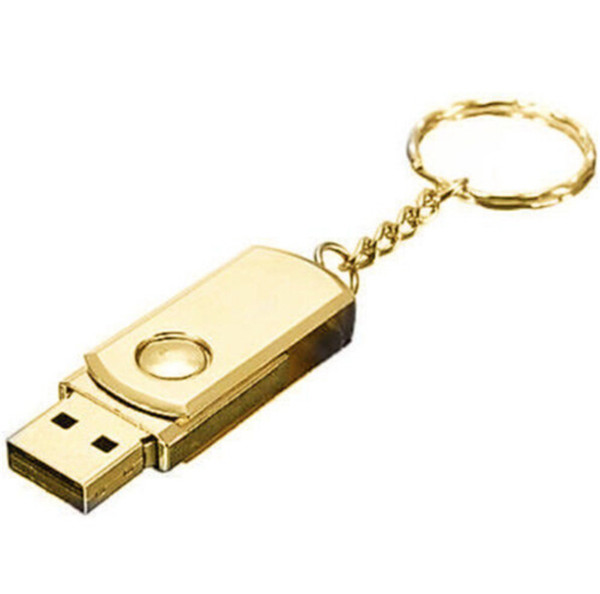 64GB 128GB 256GB Gold Silver Metal With Keyring Swive USB 2.0 Flash Drive Memory for Android ISO Smartphones Tablets PenDrives U Disk