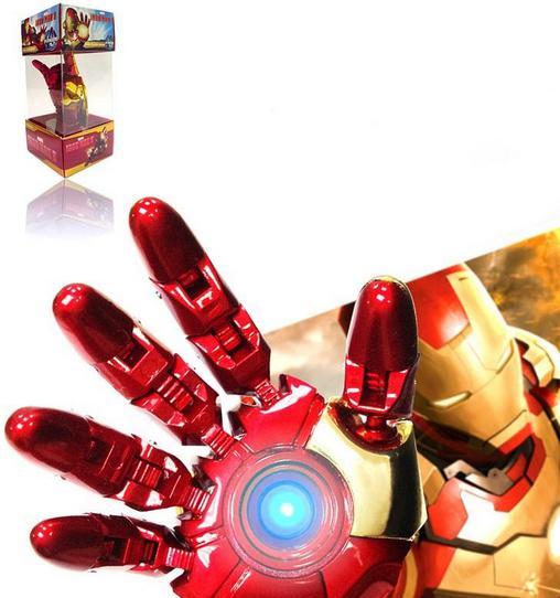 Avengers LED Iron Man Hand Model 128GB/64GB/256GB/32GB USB Memory Stick USB Flash Drive Blister Packaging DHL Free Shipping