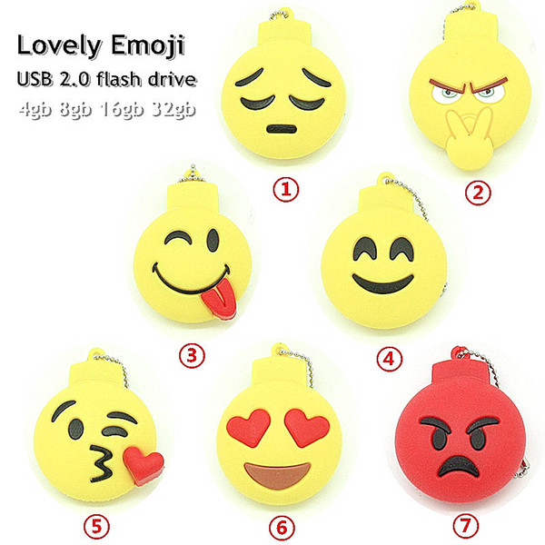 2017 fashionable USB 2.0 stick Emoji emotion expression USB flash drive 32gb/64gb/128gb/256gb memory Stick Pendrive