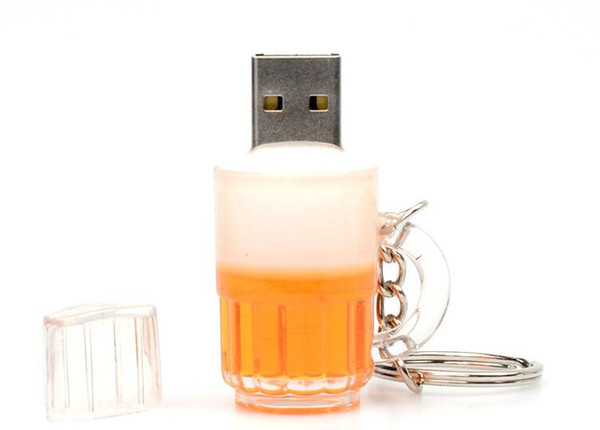 New Cartoon Beer Bottle USB 2.0 Memory Flash Stick Pen Drive Genuine 8GB Full Real Capacity 100% New High Speed