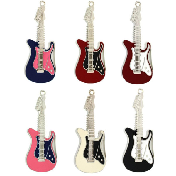 2019 Hot Metal Rock and roll electric guitar shape USB Flash Drive 64GB pen drive Musical Instrument pendrives memory stick 128GB 26GB 32GB