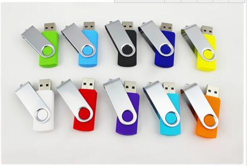 Free DHL Swivel USB Flash Drive 64GB 128GB 256GB Swivel USB 2.0 OEM Logo Printing Sticks 1 Day Dispatch Plastic Swivel customizable