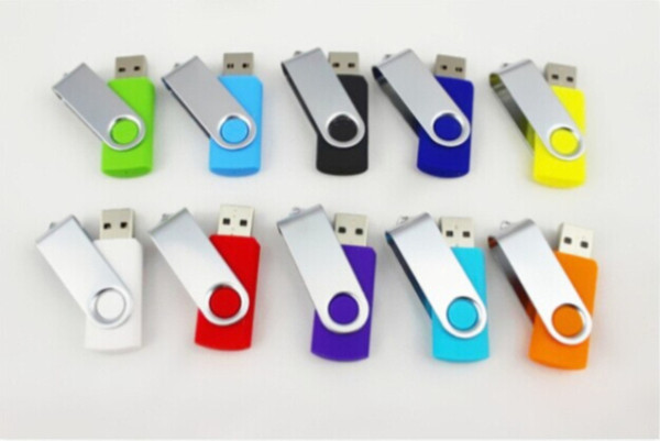 64GB Swivel metal Custom USB 2.0 Flash Memory Pen Drive Sticks Thumb Drives Disk Pendrives 55pcs