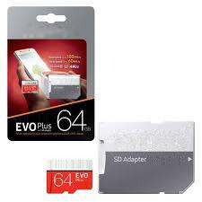 mixed package EVO Plus + 64GB 128GB C10 TF Flash Memory Card Class 10 Free SD Adapter Retail Blister Package Epacket DHL Free Shipping