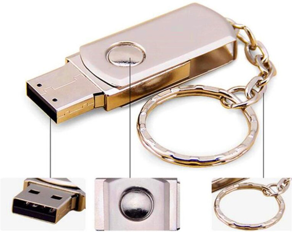 100pcs DHL 100% Real Capacity 2GB 4GB 8GB 16GB 32GB 64GB 128GB 256GB USB Flash Drive Memory Stick Metal with OPP Packaging