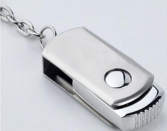 64GB 128GB 256GB USB 2.0 Key Chain Stainless Steel Metal Keyring Swivel USB Flash Drives Memory Stick for iOS Windows Android