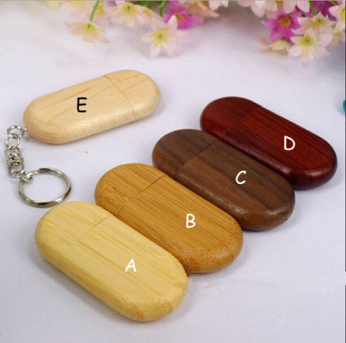 Keyring Natural Eco-friend Bean Wood Bamboo Wooden USB 2.0 Memory Stick Flash Drive 4GB 8GB 16GB 32GB 64GB 128GB 100%