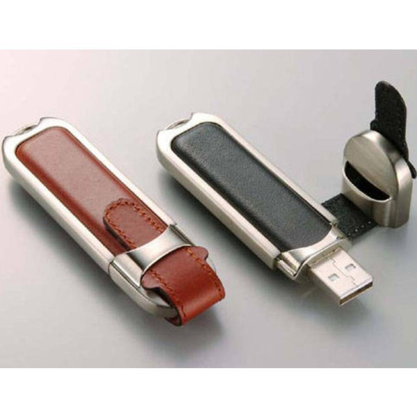 2019 Hot selling leather USB 2.0 flash memory stick U DISK pen drive usb creativo 256GB 16GB 32GB 64GB 128GB Metallic leather usb