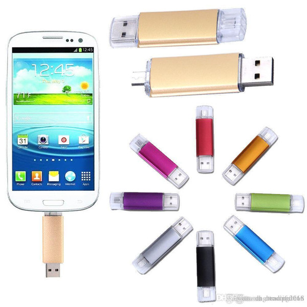 Design Real capacity 64GB OTG Dual Micro USB Flash Pen Thumb Drive Memory Stick for Phone PC