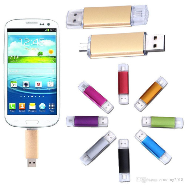 Fashion Design Real capacity 64GB OTG Dual Micro USB Flash Pen Thumb Drive Memory Stick for Phone PC