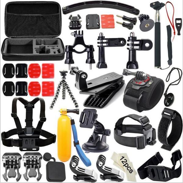 For Gopro hero4/3+ sports camera accessories set 50 in 1 compatible with small ants SJ4000