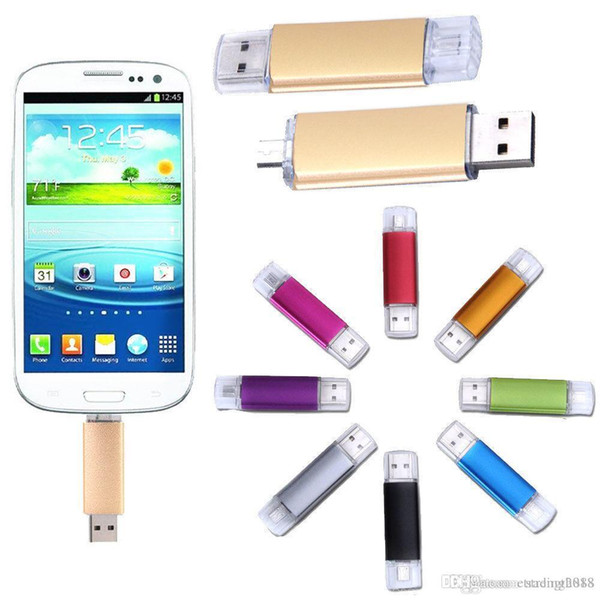 New Design Real capacity 64GB OTG Dual Micro USB Flash Pen Thumb Drive Memory Stick for Phone PC