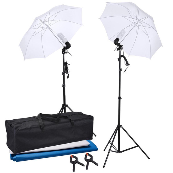 33 In Umbrella Constant Photo Lighting 2 Backdrops Carry Case